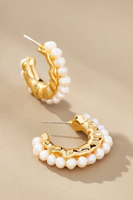 Mini Pearl Hoop Earrings