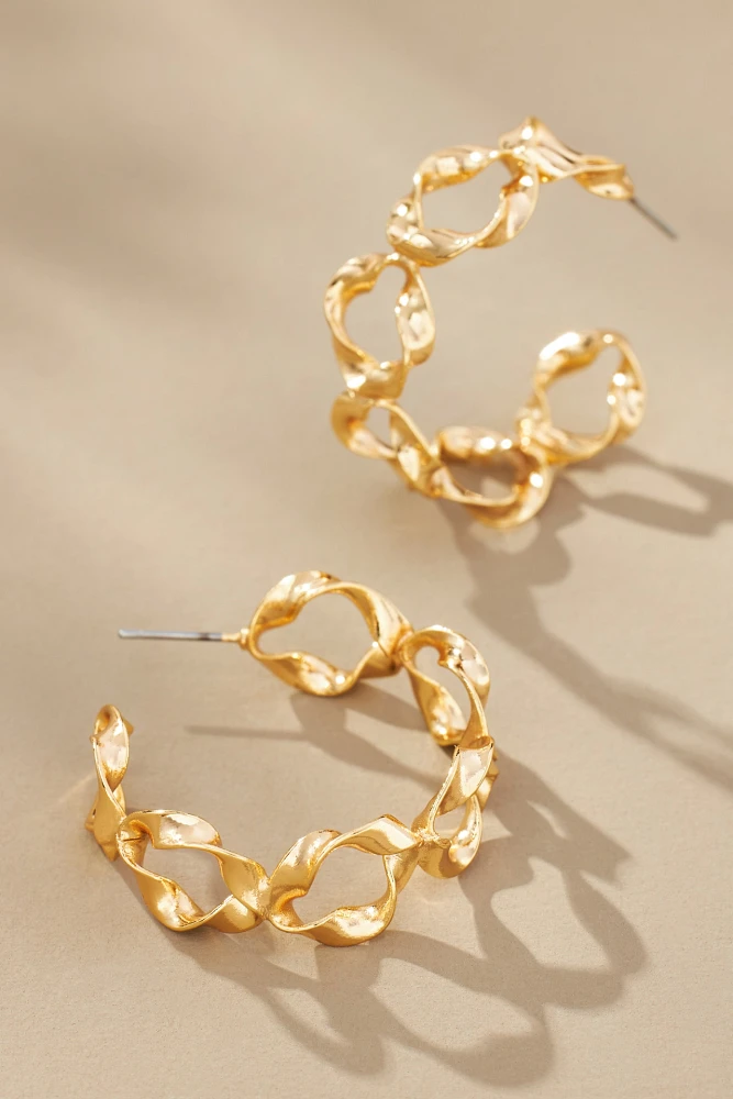 Molten Open Circles Hoop Earrings