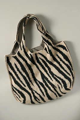 Printed Knit Tote Bag