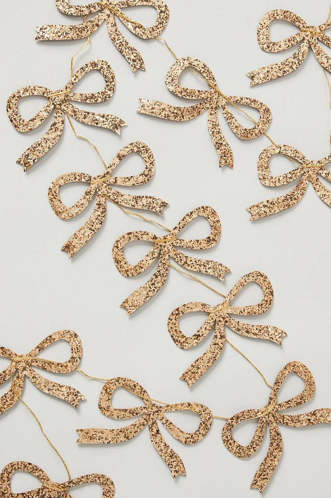 Gold Glitter Bow Garland