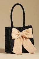 Beaded Bow-Tie Mini Tote Bag