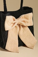 Beaded Bow-Tie Mini Tote Bag