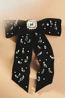 Jennifer Behr Alva Embellished Velvet Bow Barrette