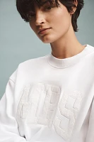 By Anthropologie Weddings Mrs. Lace Crew-Neck Sweatshirt