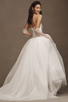 Jenny by Yoo Georgina Strapless Corset Drop-Waist Tulle Wedding Gown