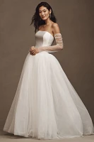 Jenny by Yoo Georgina Strapless Corset Drop-Waist Tulle Wedding Gown