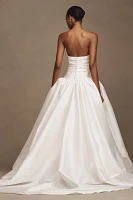 Jenny Yoo Charlotte Strapless Drop-Waist Taffeta Wedding Gown