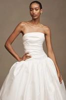 Jenny Yoo Charlotte Strapless Drop-Waist Taffeta Wedding Gown