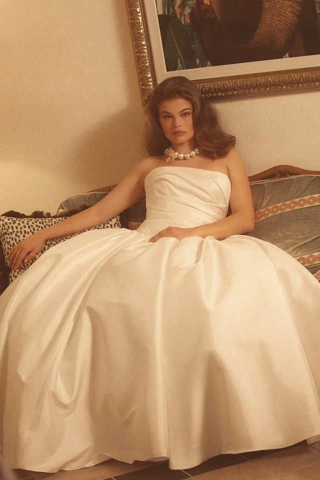 Jenny Yoo Charlotte Strapless Drop-Waist Taffeta Wedding Gown at MarketFair  Shoppes in Princeton, NJ