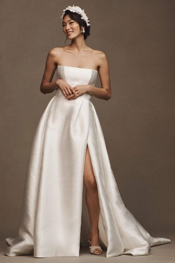 Jenny by Yoo Catherine Strapless A-Line Mikado Wedding Gown