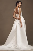 Jenny by Yoo Clara Square-Neck Satin A-Line Wedding Gown