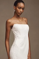 Jenny by Yoo Tricia Fit & Flare Appliqué Crepe Wedding Gown