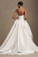 Jenny by Yoo Milena Strapless Drop-Waist Mikado Wedding Gown