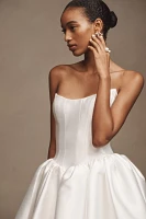 Jenny by Yoo Milena Strapless Drop-Waist Mikado Wedding Gown