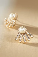 Vieste Rosa Elegant Pearl Sparkle Fan Earrings