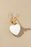 Shell Heart Bow Drop Earrings