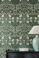 Stenciled Floral Vintage Wallpaper