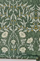 Stenciled Floral Vintage Wallpaper