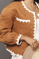 By Anthropologie Zigzag-Trim Quilted Jacket