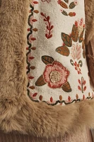 Pilcro Faux-Fur Embroidered Vest