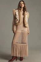 Pilcro Faux-Fur Embroidered Vest