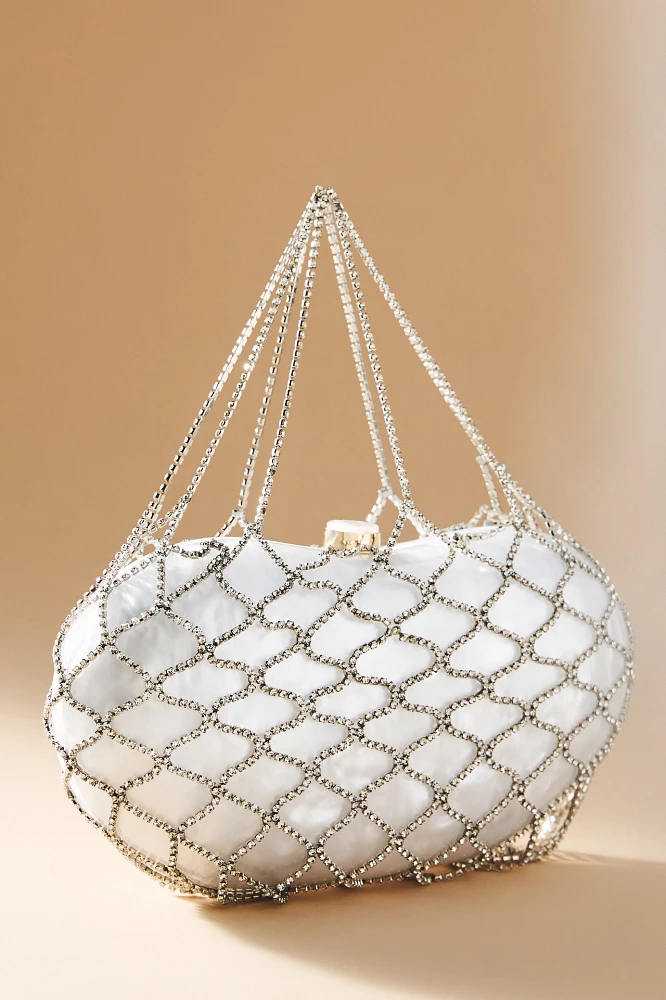 Rae of Light Crystal Embellished Netted Bag