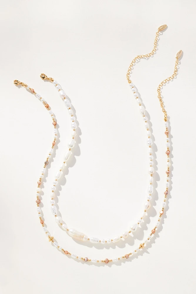 Double Pearl Necklace