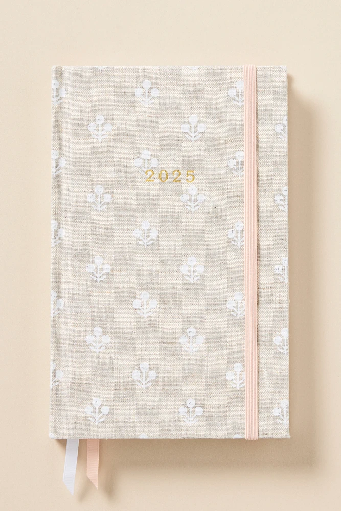 Sugar Paper 2025 Flax Flower Small Bound Hardcover Planner