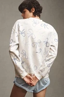 By Anthropologie Weddings Pearl "I Do" Bow Crew-Neck Sweatshirt