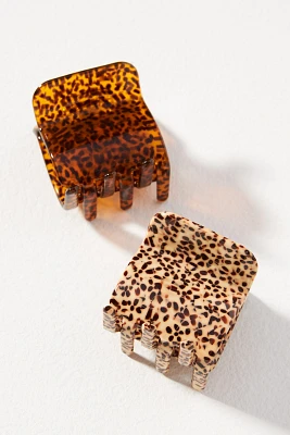 Animal Print Hair Claw Clips, Set of 2