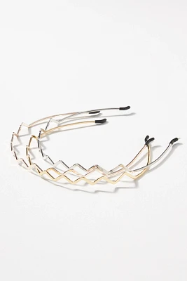 Mixed Metal Wavy Headbands, Set of 3