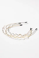 Mixed Metal Wavy Headbands, Set of 3