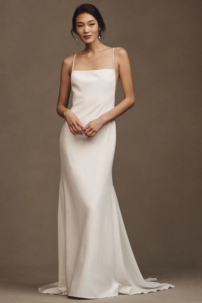 Watters Bonnie Fit & Flare Crepe Wedding Gown