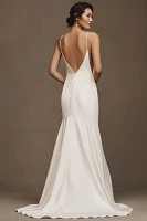 Watters Bonnie Fit & Flare Crepe Wedding Gown