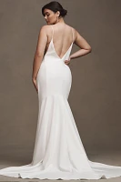 Watters Bonnie Fit & Flare Crepe Wedding Gown