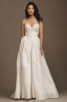 Willowby by Watters Ember Strapless Drop-Waist Dupioni Wedding Gown