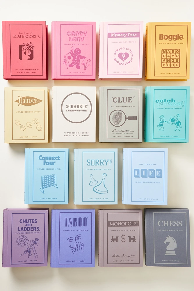 Vintage Bookshelf Board Games Bundle