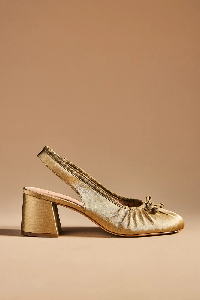 Maeve Satin Slingback Heels