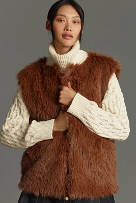 By Anthropologie Faux-Fur Midi Vest