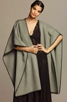 By Anthropologie Whipstitch Poncho with Scarf