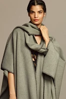 By Anthropologie Whipstitch Poncho with Scarf