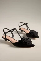 By Anthropologie 3D Floral Kitten Heels