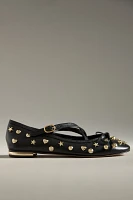 Vicenza Studded Crisscross Ballet Flats