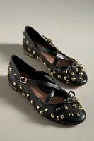 Vicenza Studded Crisscross Ballet Flats