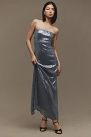 Hutch Strapless Sequin Back-Slit Column Midi Dress