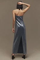 Hutch Strapless Sequin Back-Slit Column Midi Dress