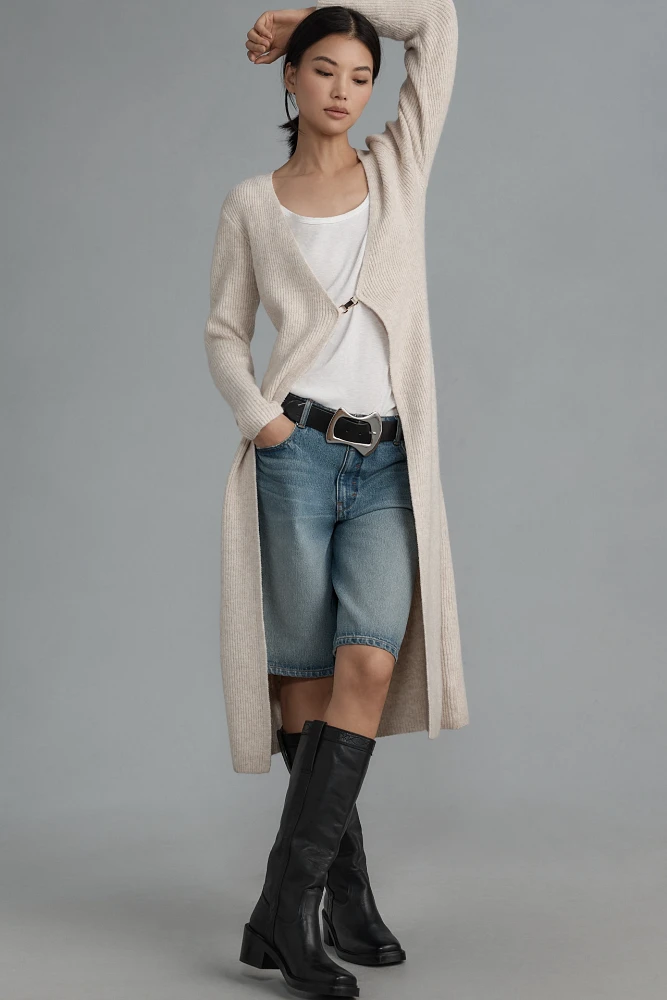 By Anthropologie Longline Hardware Cardigan Sweater