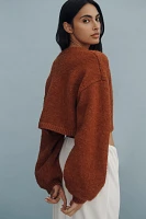 Maeve Bouclé Bow-Front Cardigan Sweater