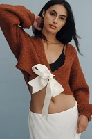 Maeve Bouclé Bow-Front Cardigan Sweater