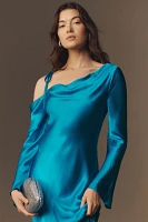 Shona Joy Nora Long-Sleeve Asymmetrical Maxi Dress